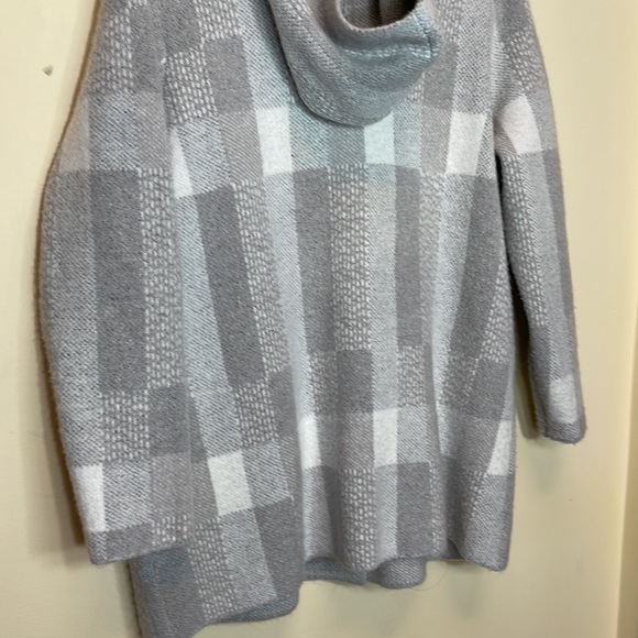 Soft Surroundings Plaid First Fall Hood Sweater Coat - Picture 4 of 13
